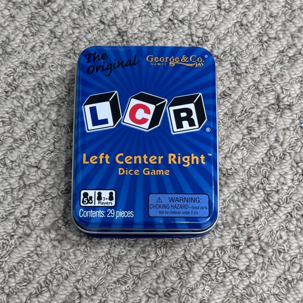 LCR Left Center Right Dice Game - Blue Tin